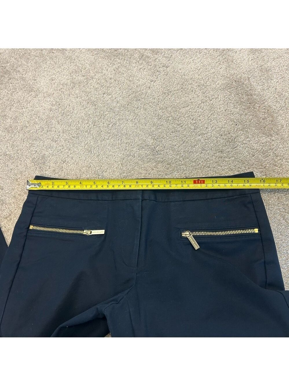 MICHAEL MICHAEL KORS Navy Blue Hutton Cotton-Blend slim fit ankle pants Sz 6 - Picture 10 of 14